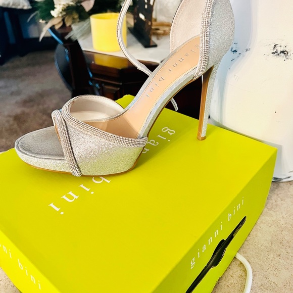 Gianni Bini Constanz Glitter Rhinestone Platform Dress Sandals Size 10m - Picture 3 of 7